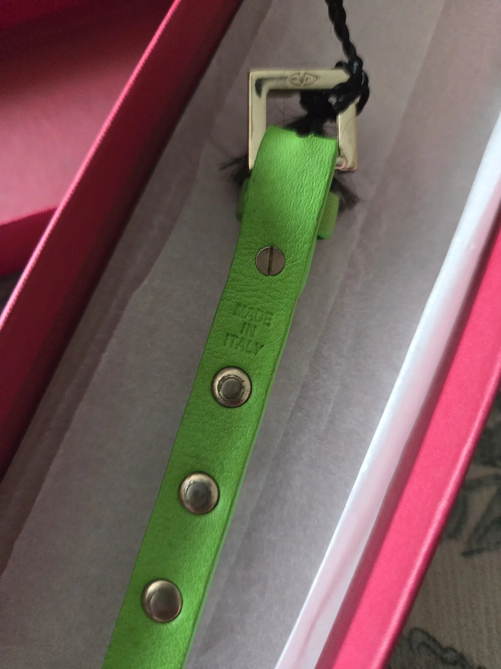 💚✨️Authentic Valentino Garavani Lime Rockstud Leather Bracelet✨️💚